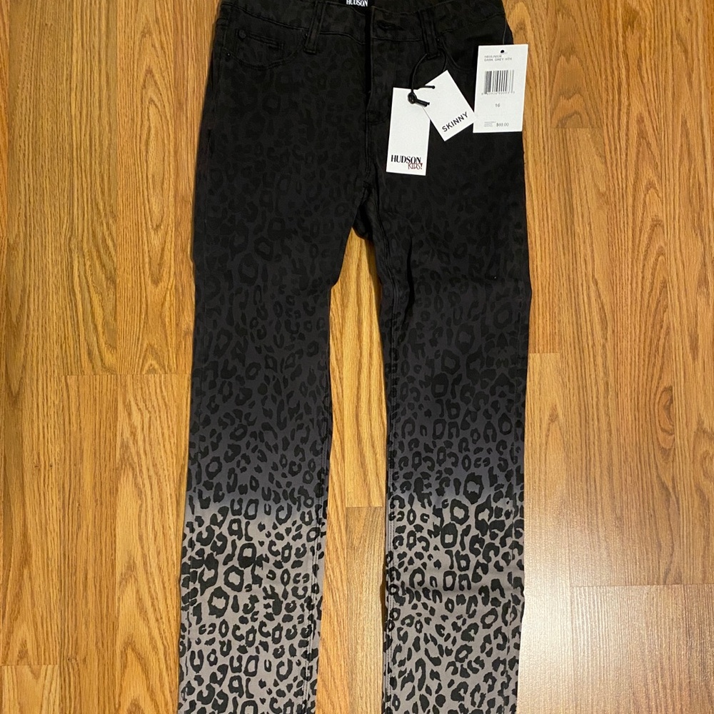 Hudson kids girls skinny ombré cheetah jeans. Size 16